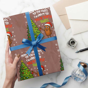 Funny Xmas Italian Brainrot Wrapping Paper Roll Funny Memes From The Windows to the Walls I'm About To TS10 Mocha Print Your Wear
