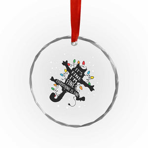 Funny Xmas It's Fine I'm Fine Everything Is Fine Crystal Glass Ornament Black Cat TS11 Print Your Wear