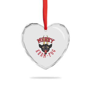 Funny Xmas Krampus Pug Dog Heart Crystal Glass Ornament Merry Krampug Cute Pug Satan TS09 Print Your Wear