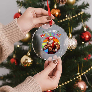 Funny Xmas LGBT Crystal Glass Ornament Ho Ho Ho Mosexual Rainbow Santa TS11 Print Your Wear