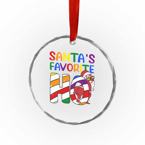Funny Xmas LGBT Crystal Glass Ornament Santas Favorite Ho Rainbow TS09 Print Your Wear