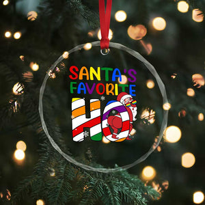 Funny Xmas LGBT Crystal Glass Ornament Santas Favorite Ho Rainbow TS09 Print Your Wear