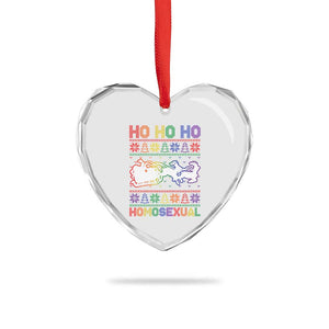 Funny Xmas LGBT Heart Crystal Glass Ornament Ho Ho Ho Homosexual TS09 Print Your Wear