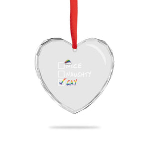 Funny Xmas LGBT Heart Crystal Glass Ornament Naughty Nice Gay TS09 Print Your Wear