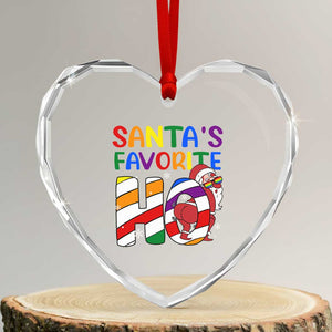 Funny Xmas LGBT Heart Crystal Glass Ornament Santas Favorite Ho Rainbow TS09 Transparent Glass 3'' Heart Print Your Wear