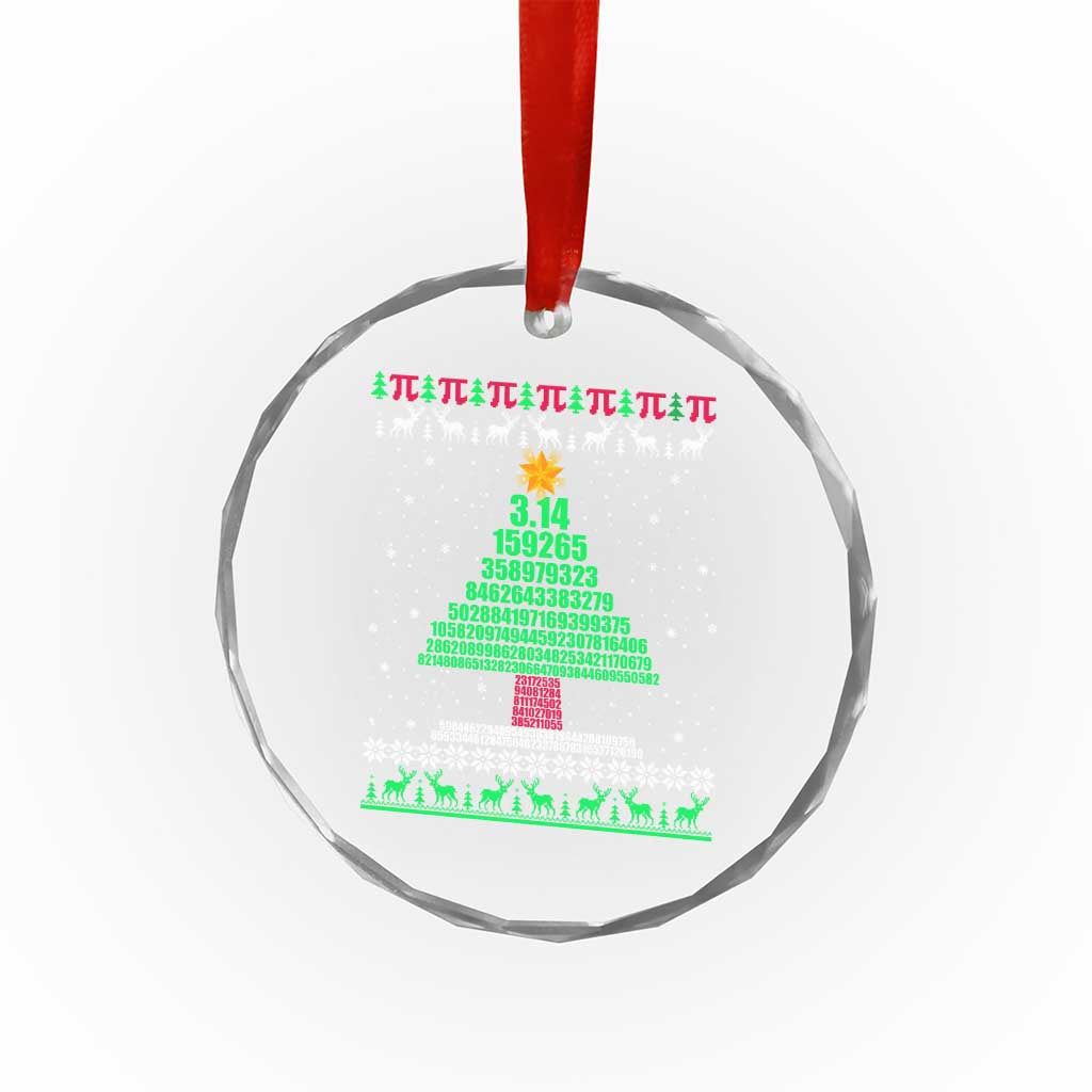 Funny Xmas Math Crystal Glass Ornament 3.14 Pi Christmas Tree TS09 Print Your Wear