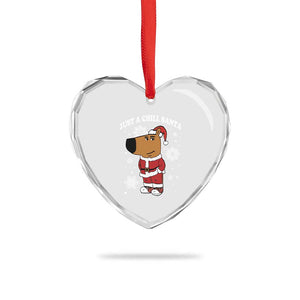 Funny Xmas Meme Just A Chill Santa Heart Crystal Glass Ornament TS09 Print Your Wear