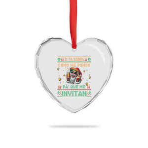 Funny Xmas Mexico Beer Heart Crystal Glass Ornament Si Ya Saben Como Me Pongo Pa'que Me Invitan Santa Drunk TS09 Print Your Wear
