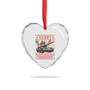 Funny Xmas Military Heart Crystal Glass Ornament Merry Tankmas Tank Veteran Army TS09 Print Your Wear