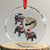 Funny Xmas Moo Deng Crystal Glass Ornament Baby Hippo Santa Sleigh Galaxy Outer Space TS09 Transparent Glass 3'' Circle Print Your Wear