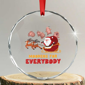 Funny Xmas Moo Deng For Everyone Crystal Glass Ornament Cute Baby Hippo Santa Reindeer TS09 Transparent Glass 3'' Circle Print Your Wear