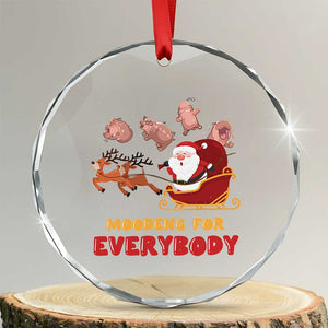 Funny Xmas Moo Deng For Everyone Crystal Glass Ornament Cute Baby Hippo Santa Reindeer TS09 Transparent Glass 3'' Circle Print Your Wear