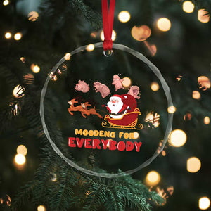 Funny Xmas Moo Deng For Everyone Crystal Glass Ornament Cute Baby Hippo Santa Reindeer TS09 Print Your Wear