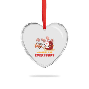 Funny Xmas Moo Deng For Everyone Heart Crystal Glass Ornament Cute Baby Hippo Santa Reindeer TS09 Print Your Wear