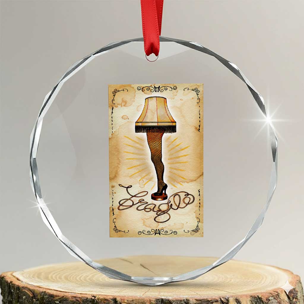 Funny Xmas Movie Crystal Glass Ornament Fragile Leg Lamp TS10 Transparent Glass 3'' Circle Print Your Wear