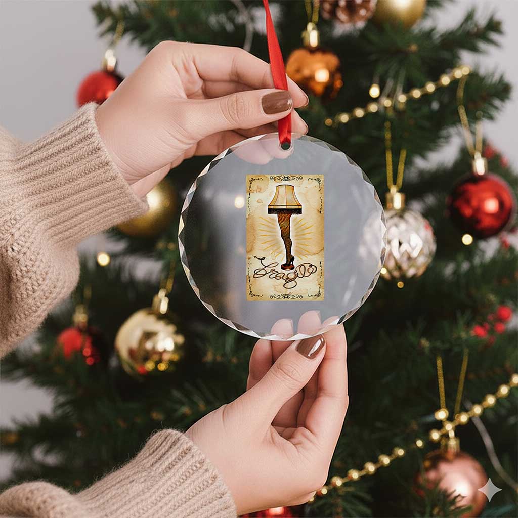Funny Xmas Movie Crystal Glass Ornament Fragile Leg Lamp TS10 Print Your Wear