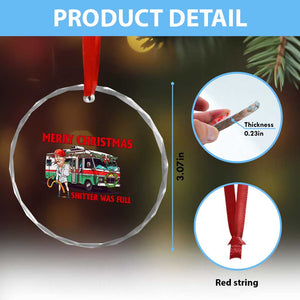 Funny Xmas Movie Trump Crystal Glass Ornament Merry Christmas Shitter Was Full TS02 Print Your Wear
