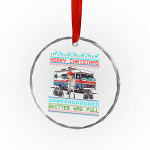 Funny Xmas Movie Trump Crystal Glass Ornament Merry Christmas Shitter Was Full Ugly Sweater TS02 Print Your Wear