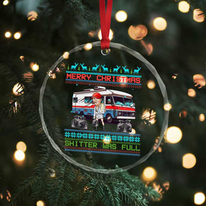 Funny Xmas Movie Trump Crystal Glass Ornament Merry Christmas Shitter Was Full Ugly Sweater TS02 Print Your Wear