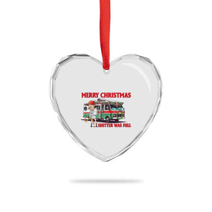 Funny Xmas Movie Trump Heart Crystal Glass Ornament Merry Christmas Shitter Was Full TS02 Print Your Wear