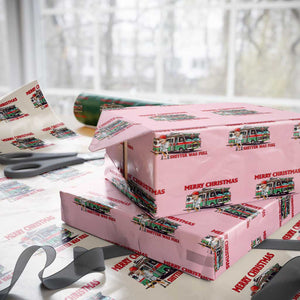 Funny Xmas Movie Trump Wrapping Paper Roll Merry Christmas Shitter Was Full TS02 Light Pink Print Your Wear