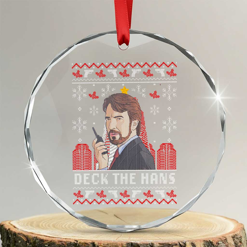 Funny Xmas Nakatomi Plaza Crystal Glass Ornament Deck The Hans TS11 Transparent Glass 3'' Circle Print Your Wear