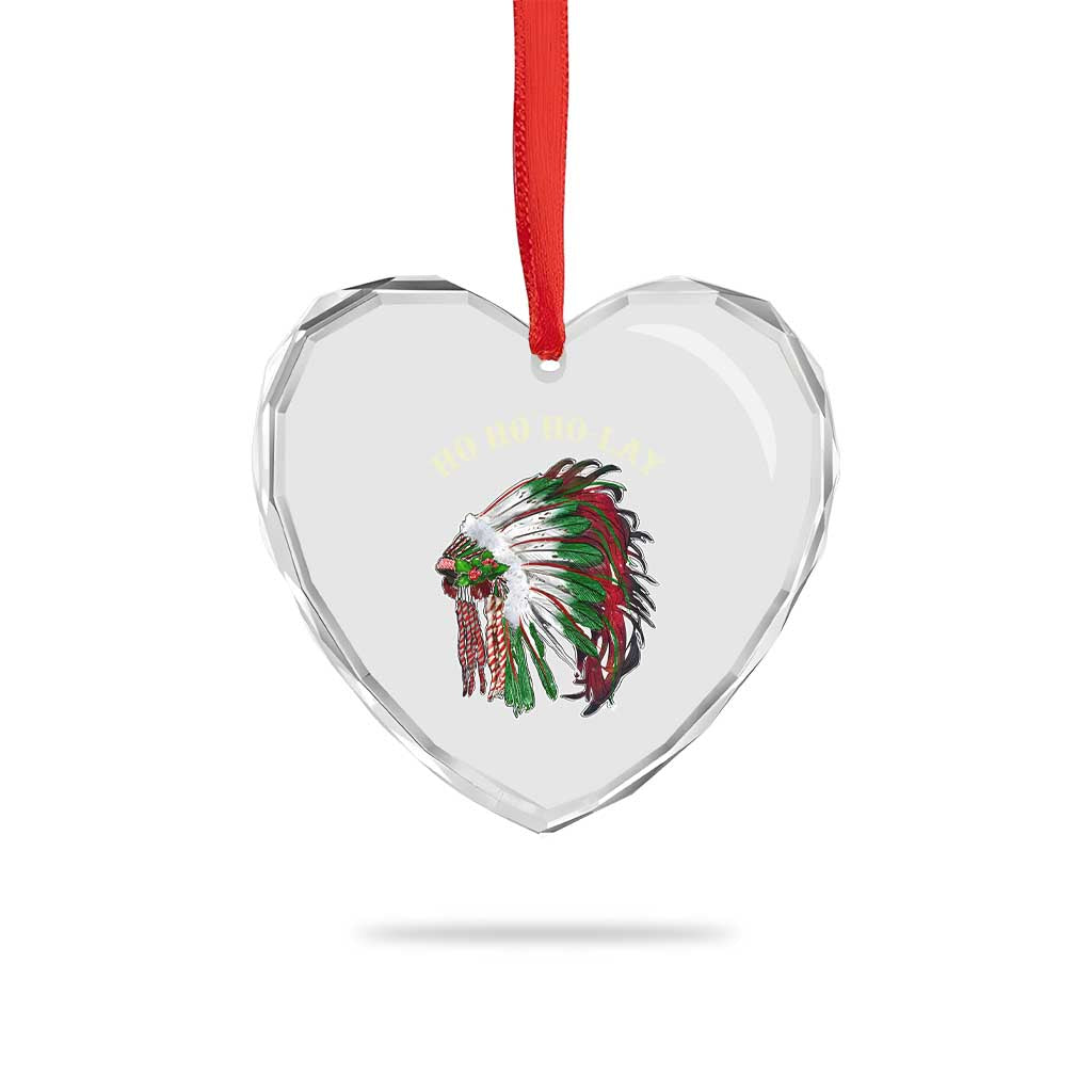Funny Xmas Native American Heart Crystal Glass Ornament Ho Ho Ho Lay Vintage War Bonnet TS11 Print Your Wear