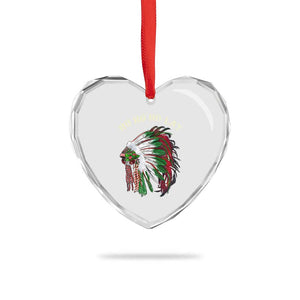Funny Xmas Native American Heart Crystal Glass Ornament Ho Ho Ho Lay Vintage War Bonnet TS11 Print Your Wear