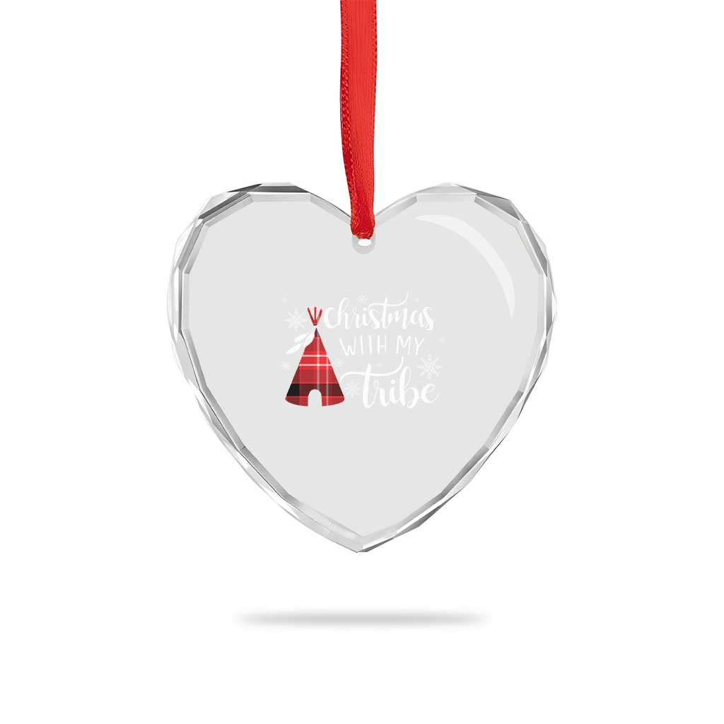 Funny Xmas Native American Heart Crystal Glass Ornament Xmas With My Tribes TS11 Print Your Wear