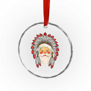 Funny Xmas Native American Indian Santa War Bonnet Crystal Glass Ornament TS11 Print Your Wear