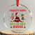 Funny Xmas Naughty Santa Crystal Glass Ornament There's Some Ho's In This House Elf Reindeers TS11 Transparent Glass 3'' Circle Print Your Wear