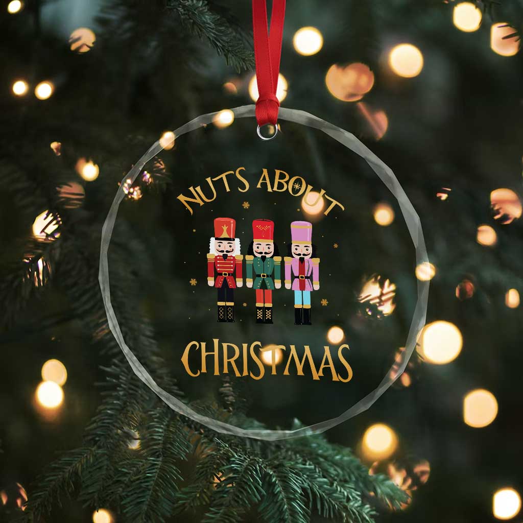 Funny Xmas Nutcracker Crystal Glass Ornament Nuts About Xmas Snowflake TS11 Print Your Wear