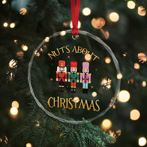 Funny Xmas Nutcracker Crystal Glass Ornament Nuts About Xmas Snowflake TS11 Print Your Wear