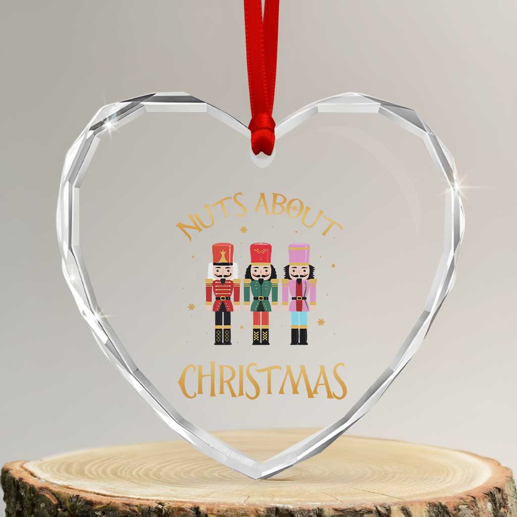 Funny Xmas Nutcracker Heart Crystal Glass Ornament Nuts About Xmas Snowflake TS11 Transparent Glass 3'' Heart Print Your Wear