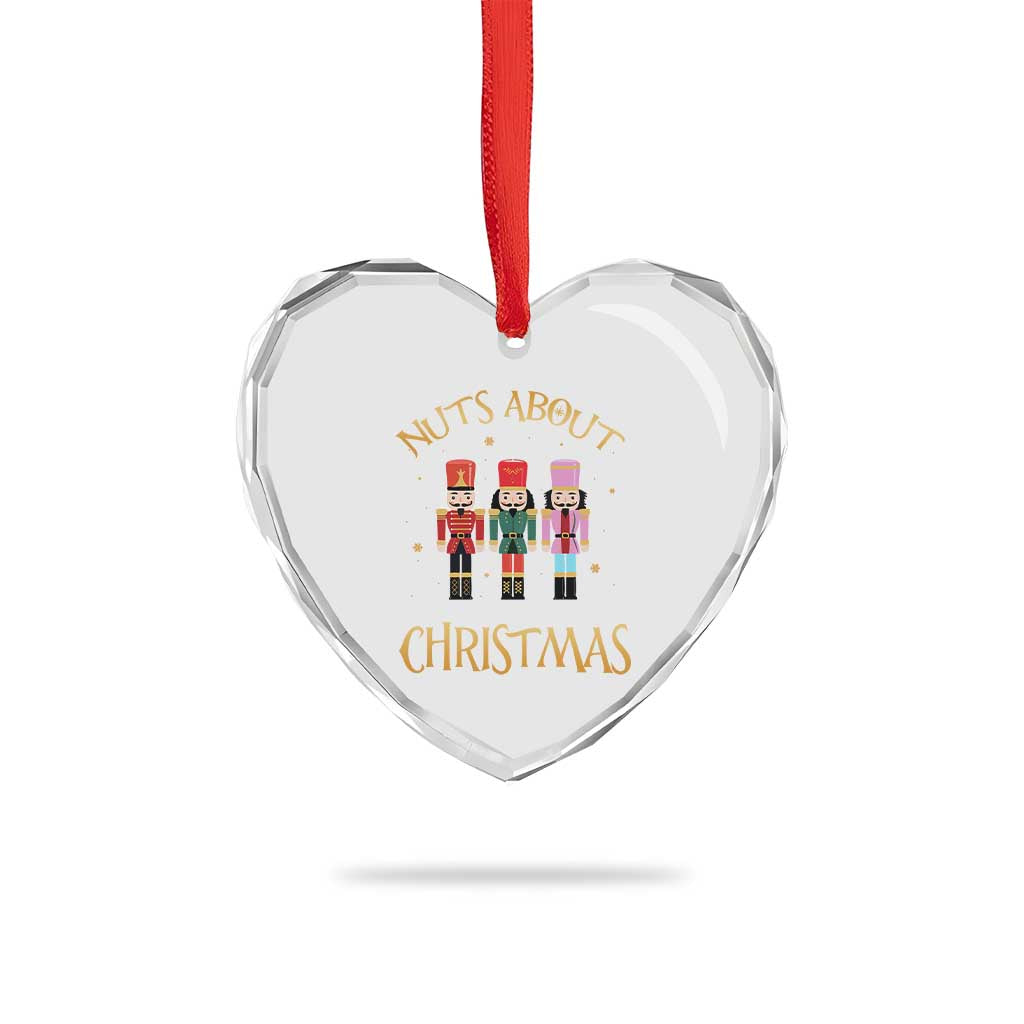 Funny Xmas Nutcracker Heart Crystal Glass Ornament Nuts About Xmas Snowflake TS11 Print Your Wear