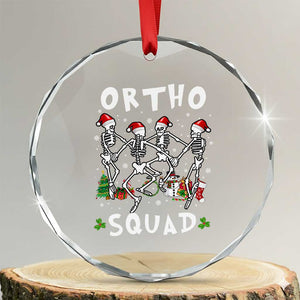 Funny Xmas Ortho Nurse Crystal Glass Ornament Xmas Dancing Skeleton Orthopedics PICU Icu Nurse Rn Crew TS10 Transparent Glass 3'' Circle Print Your Wear