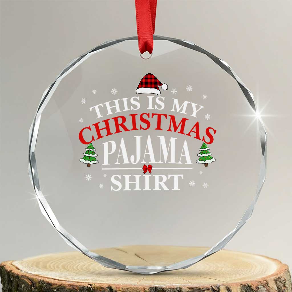 Funny Xmas Pajama Crystal Glass Ornament PJ PJS for Family TS10 Transparent Glass 3'' Circle Print Your Wear
