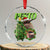 Funny Xmas Pesto Penguin Crystal Glass Ornament TS09 Transparent Glass 3'' Circle Print Your Wear
