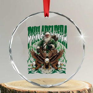 Funny Xmas Philly Crystal Glass Ornament Fly Santa Fly PFE Pride TS10 Transparent Glass 3'' Circle Print Your Wear