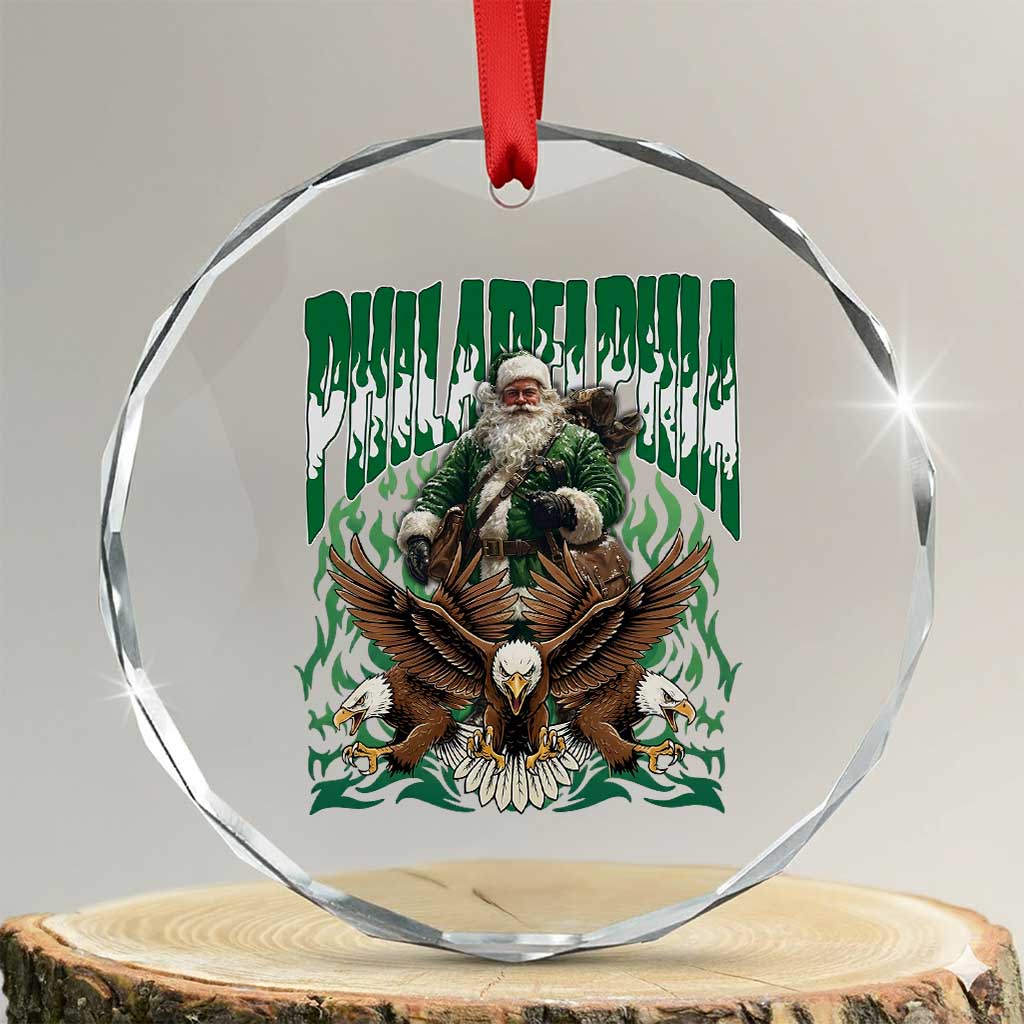 Funny Xmas Philly Crystal Glass Ornament Fly Santa Fly PFE Pride TS10 Transparent Glass 3'' Circle Print Your Wear