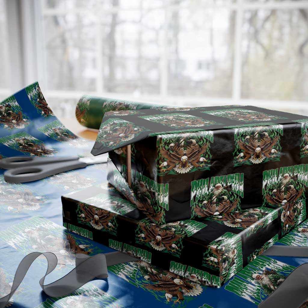 Funny Xmas Philly Wrapping Paper Roll Fly Santa Fly PFE Pride TS10 Black Print Your Wear