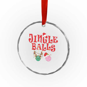 Funny Xmas Pickleball Crystal Glass Ornament Jingle Balls Reindeer Santa Hat Ball TS11 Print Your Wear