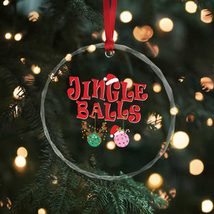 Funny Xmas Pickleball Crystal Glass Ornament Jingle Balls Reindeer Santa Hat Ball TS11 Print Your Wear