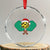 Funny Xmas Pickleball Holiday Santa Hat Crystal Glass Ornament TS11 Transparent Glass 3'' Circle Print Your Wear