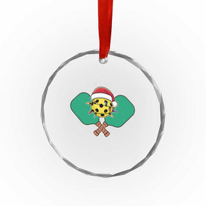 Funny Xmas Pickleball Holiday Santa Hat Crystal Glass Ornament TS11 Print Your Wear