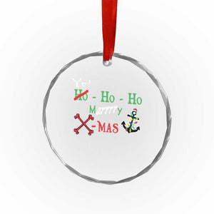 Funny Xmas Pirate Crystal Glass Ornament Yo Ho Ho Marrrrry X-Mas Anchor Santa Hat TS11 Print Your Wear