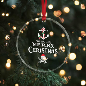 Funny Xmas Pirate Crystal Glass Ornament Yo Ho Ho Merry Xmas Anchor Santa Skull TS11 Print Your Wear