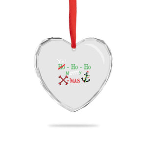 Funny Xmas Pirate Heart Crystal Glass Ornament Yo Ho Ho Marrrrry X-Mas Anchor Santa Hat TS11 Print Your Wear