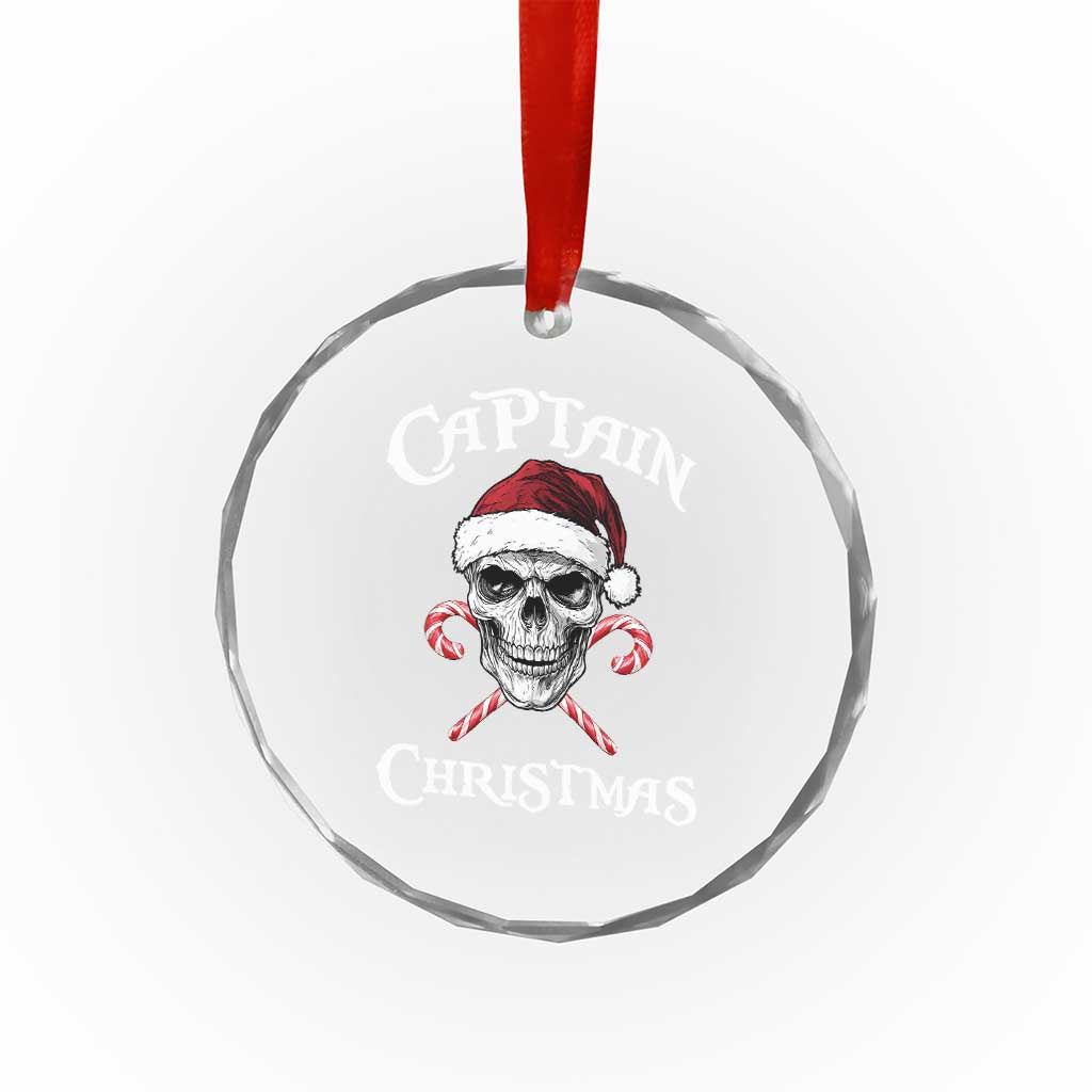 Funny Xmas Pirate Santa Crystal Glass Ornament Captain Xmas Skull Candy Canes TS11 Print Your Wear