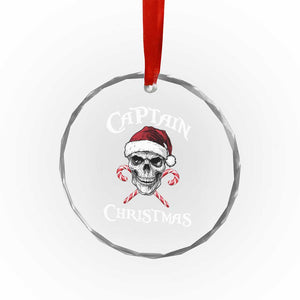 Funny Xmas Pirate Santa Crystal Glass Ornament Captain Xmas Skull Candy Canes TS11 Print Your Wear